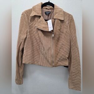 Bebe Beige Leather Jacket